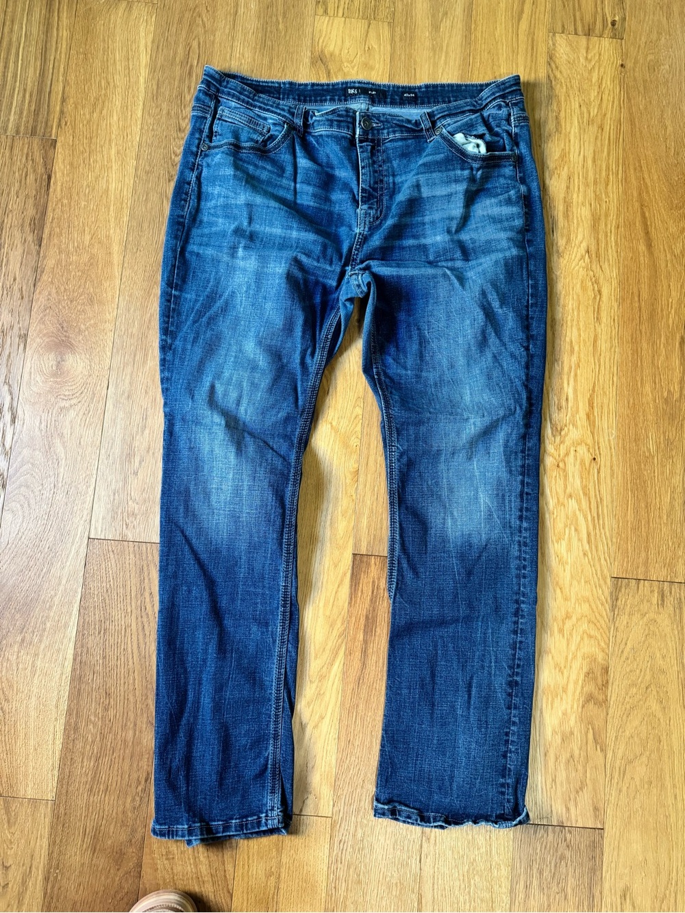 BKE Men's Dark Blue Straight Jeans